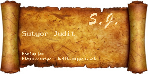 Sutyor Judit névjegykártya